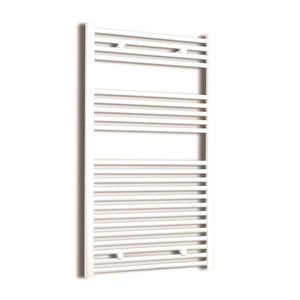 Elektrische Design Radiator Sanicare Plug & Play 111,8x45 cm Wit 596 Watt Met Zwarte Thermostaat Links Sanicare