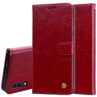 Business stijl olie Wax textuur horizontale Flip lederen case voor Galaxy A70 met houder & kaartsleuven & portemonnee (rood)