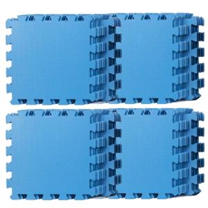 Puzzel speelmat foam tegels 30 x 30 cm blauw 36 stuks