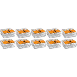 WAGO - Lasklem Set 10 Stuks - 3 Polig met Klemmetjes - Oranje
