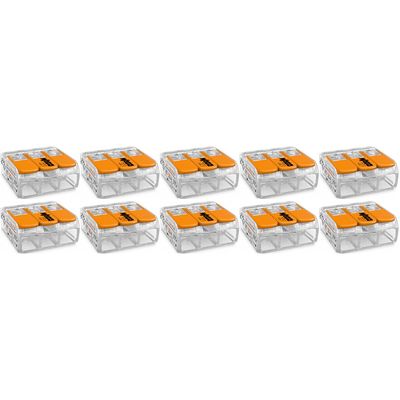 WAGO - Lasklem Set 10 Stuks - 3 Polig met Klemmetjes - Oranje