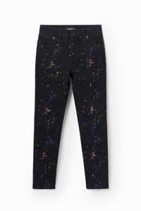 Push-up skinny jeans met verfprint - BLACK - 36