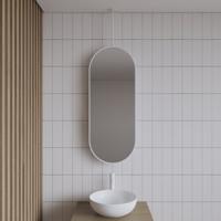 Badkamerspiegel Gliss Design Halo | 40x90 cm | Verticaal | Ovaal | Mat wit