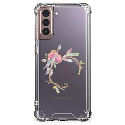 Samsung Galaxy S21 Plus Stevig | Bumper Hoesje | Boho Text