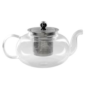 Home Deco Factory Theepot Kensington - Glas - met deksel - transparant - 700 ml - 13 x 20 cm