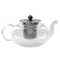 Home Deco Factory Theepot Kensington - Glas - met deksel - transparant - 700 ml - 13 x 20 cm