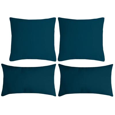 Stof Textile sierkussen Nelson - 4x - petrol blauw - 2 formaten - polyester