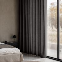 Gordijnen met Linnen Look - Haken of Ringen - Antraciet maat: 250 x 150 cm - materiaal: Polyether/Velours - Dekbed-Discounter.nl