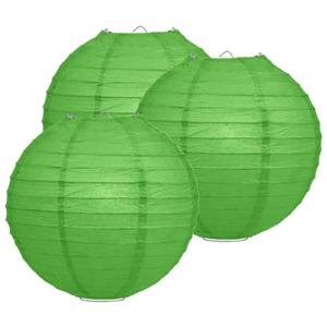 Luxe bol feest lampion - 6x - groen - dia 25 cm - papier