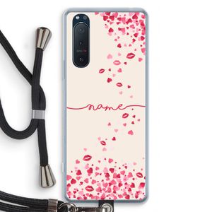 Hartjes en kusjes: Sony Xperia 5 II Transparant Hoesje met koord