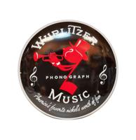 Wurlitzer Johnny One Note Logo Zwart Emaille Bord - Ø30cm Wurlitzer Johnny One Note Logo Zwart Emaille Bord - Ø30cm