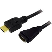 LogiLink CH0058 HDMI-kabel HDMI Verlengkabel HDMI-A-stekker, HDMI-A-bus 5.00 m Zwart 4K UHD - thumbnail