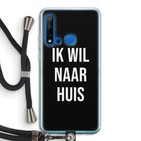 Ik wil naar huis - Zwart: Huawei P20 Lite (2019) Transparant Hoesje met koord