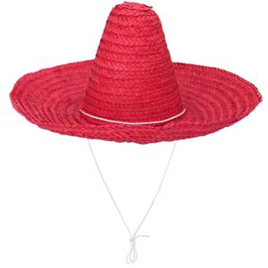 Carnaval verkleed Sombrero hoed Fiesta - rood - volwassenen - polyester - Luxe uitvoering