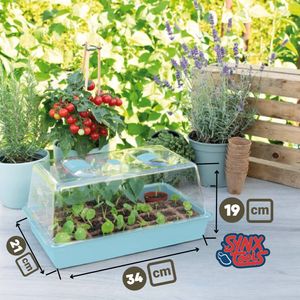 Synx Tools Kweekbak kweekkastje met deksel 37,5 cm - Tuinieren/Moestuinbak - Moestuin artikelen - Tuin benodigdheden