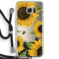 Sunflower and bees: Samsung Galaxy S7 Edge Transparant Hoesje met koord