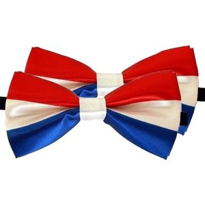 2x Rood/wit/blauw verkleed vlinderstrikjes 12cm voor dames/heren