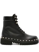 Valentino Garavani bottines en cuir à ornements Rockstud - Noir