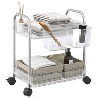 VidaXL Opbergtrolley 2-laags 37x28x43,5 cm acryl transparant