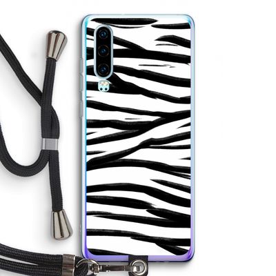 Zebra pattern: Huawei P30 Transparant Hoesje met koord
