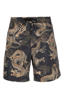 Maharishi short de bain à motif graphique - Noir