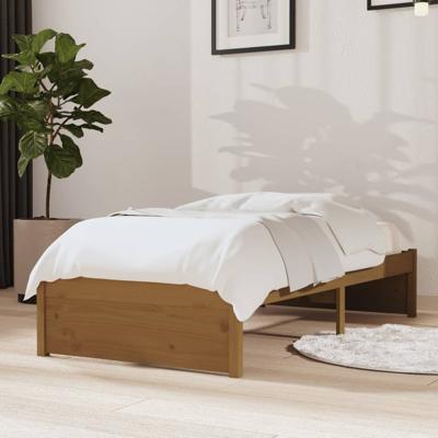 Bedframe massief hout honingbruin 75x190 cm