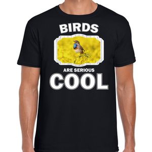 Dieren blauwborst vogel t-shirt zwart heren - birds are cool shirt