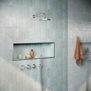 Complete Thermostatische Douche InBouwSet Hotbath Archie Met 2 stopkranen Met Plafondbuis 20 CM En 20 CM Hoofddouche (8mm dik) Geborsteld Messing PVD