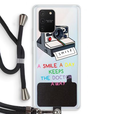 Smile: Samsung Galaxy S10 Lite Transparant Hoesje met koord