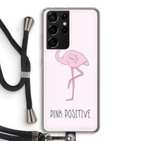 Pink positive: Samsung Galaxy S21 Ultra Transparant Hoesje met koord Pink positive: Samsung Galaxy S21 Ultra Transparant Hoesje met koord