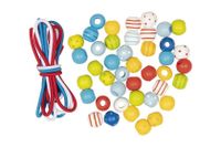 Goki kralenset ketting hout 46-delig - thumbnail