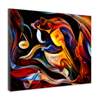 Karo-art Schilderij - Abstract Muziek , Multikleur , 3 maten , Wanddecoratie - thumbnail