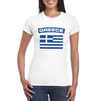 T-shirt met Griekse vlag wit dames