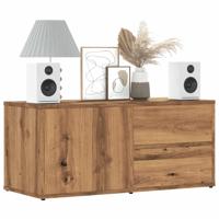 Tv-meubel 80x34x35,5 cm bewerkt hout artisanaal eikenkleur