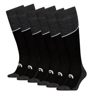 HEAD Skisokken Kneehigh 6-pack Black / Grey Melange-31/34