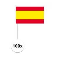 100x Spanje decoratie papieren zwaaivlaggetjes   -