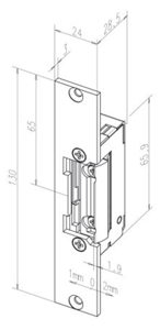 Effeff 13805 Elektrische inbouw deuropener type 138 | spanningsloos ontgrendeld | met diode | fafix | 24V= | DIN links en DIN rechts. - 10025018