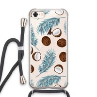 Kokosnoot roze: iPhone 8 Transparant Hoesje met koord