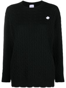 Patou pull en maille torsadée à logo - Noir