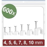 Quadrios 24CA426 Spijkerclip 24CA426 Bundel-Ø (bereik) 2 tot 10 mm Wit 600 stuk(s)
