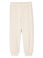 Moncler Enfant pantalon en coton à patch logo - Tons neutres