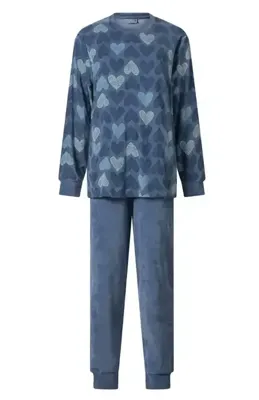 Velours dames pyjama -Hart - Warme winter pyjama dames