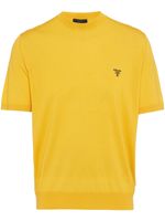 Prada pull en laine à logo brodé - Jaune