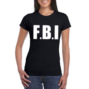 Politie FBI tekst t-shirt zwart dames