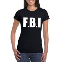 Politie FBI tekst t-shirt zwart dames - thumbnail
