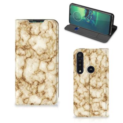 Motorola G8 Plus | Standcase | Marmer Goud