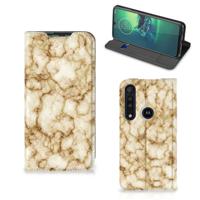 Motorola G8 Plus | Standcase | Marmer Goud