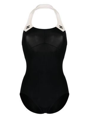 CHANEL Pre-Owned maillot de bain à logo CC (1990-2000) - Noir