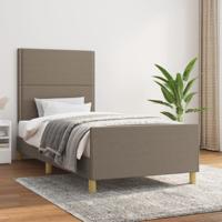 Bedframe zonder matras 90x200 cm stof taupe