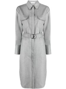 Brunello Cucinelli robe-chemise à taille ceinturée - Gris